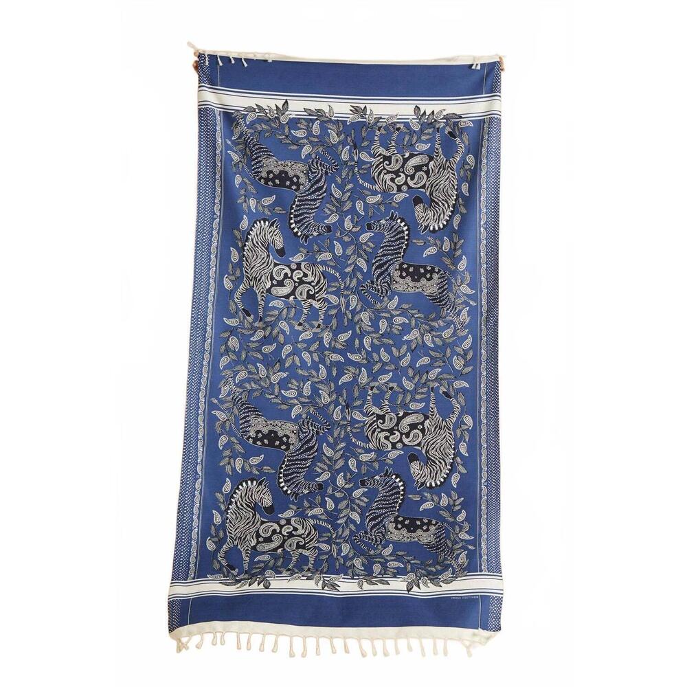 NEW INOUI EDITIONS fouta 100 zack throw in blue